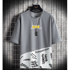 男士T恤短袖新款夏季冰丝潮流T恤衫