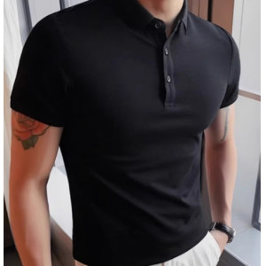 男士短袖T恤纯色有翻领polo衫韩版修身百搭
