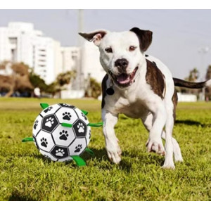 狗狗玩具球耐咬磨牙边牧拉布拉多马犬柯基狗咬铃铛球足球宠物用品